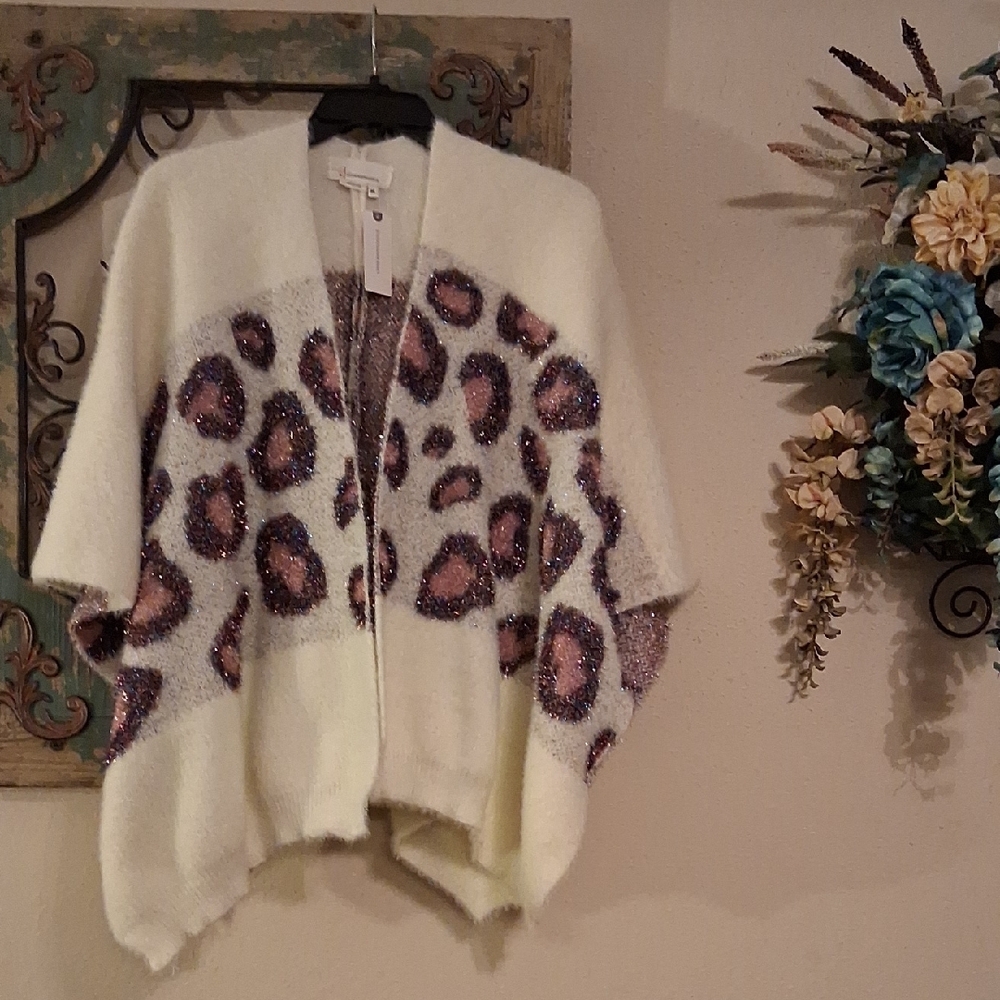Anthropologie Beige and Brown Patterned Cape. NWT Size ONE SIZE - Picture 3 of 12